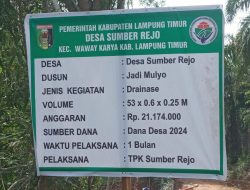 Bangun Drainase dan Talut Penahan Tanah Gunakan Dana Desa, Upaya Pemdes Sumberrejo Kecamatan Waway Karya Wujudkan Warga Hidup Sejahtera