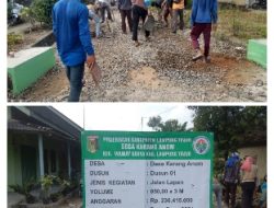Desa Karang Anom Bangun Jalan Lapen Dengan Dana Desa (DD)