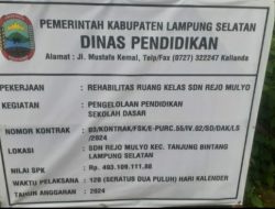 Proyek Rehab SD Negeri Rejo Mulyo Diduga Kangkangi UU Keterbukaan informasi Publik