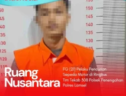 Pencuri Sepeda Motor di Lampung Selatan Diringkus, Dua Pelaku Lainnya Masih Buron