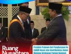 Menko Pangan Zulkifli Hasan Dedikasikan Tanda Kehormatan dari Presiden untuk Petani, Nelayan, dan Pejuang Koperasi