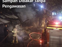 Pos Ronda di Kemiling Terbakar, Diduga Akibat Sampah Dibakar Tanpa Pengawasan